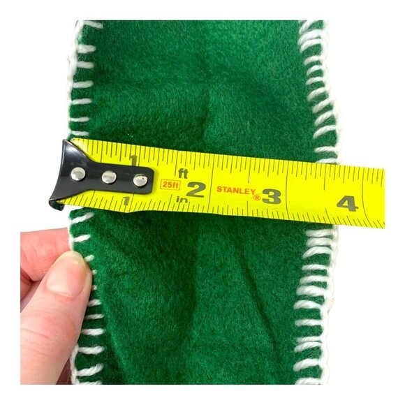 Vintage Felt Christmas Stocking Red Green 18" Classic Traditional Dillards - Picture 9 of 11